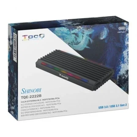 Tooq Shinobi Caja Externa para SSD M.2 NVMe/NGFF USB-C Negro Tooq Shinobi Caja Externa para SSD M.2 NVMe/NGFF USB-C Negro